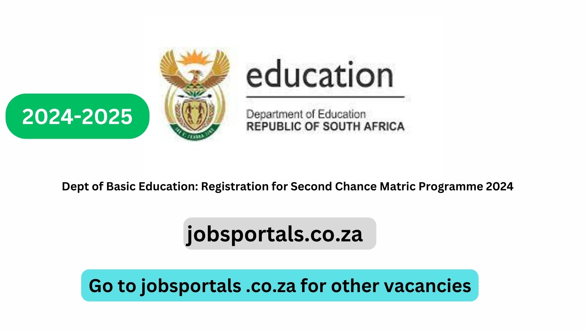 Dept of Basic Education Registration for Second Chance Matric